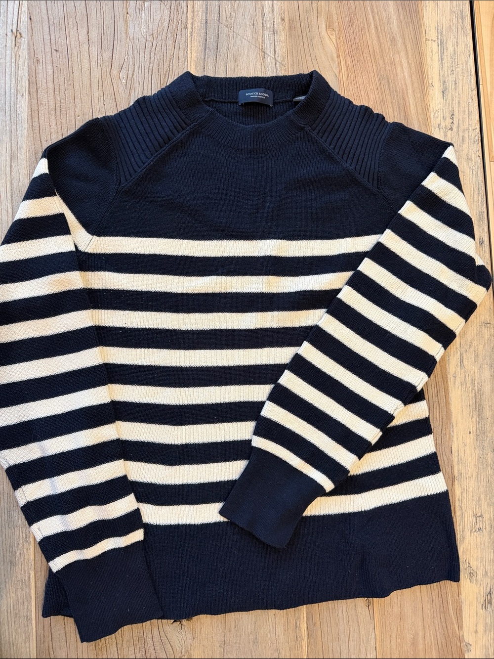 Scotch & Soda Navy and Cream Striped Women's Sweater
